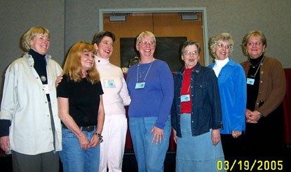 The Magnificent Seven, reunion of charter members of NCBA:  Carolyn Kemp, Donna Meinert, Meg Economy, Helen Mitchum, Carol Wells, & Sandra OBerry.  Judy Wobbleton and Lyn Siler were also a part of this group