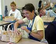 Judy Wyatt demonstrates the art of basketry